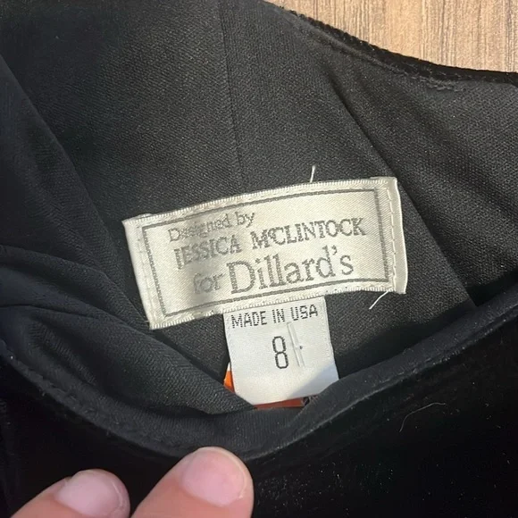 Jessica McClintock Vintage Velvet & Taffeta Gown Size 8 Victorian Cosplay Dress - Picture 7 of 16